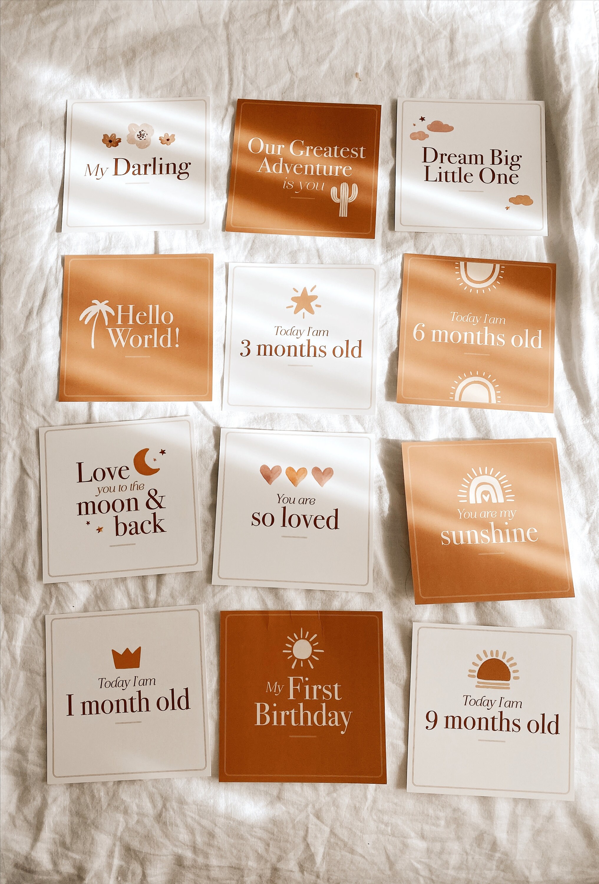 Boho Baby Milestone Cards - 12pack - Nursery Decor/baby Shower Gift ...