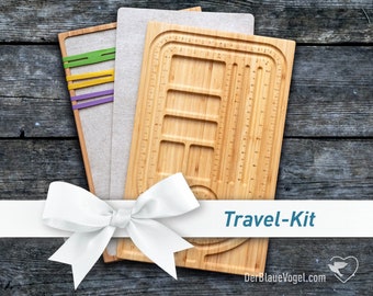 Malamacher Travel Kit | Malaboard / Mala board & bead tray including two additional vegan felt inserts and cross rubbers