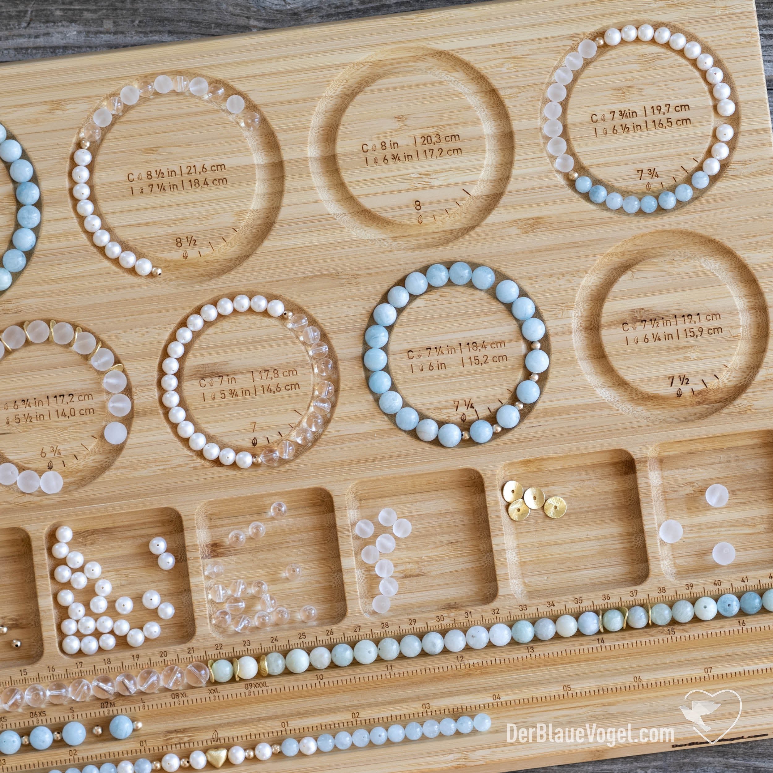BUNDLE 13 Wooden Bracelet Beading Board 1/4 Inch Steps & Combo Board 02 for  Bracelet, Anklet, Necklace, Mala up to 105 Cm 41 3/8 Inch 