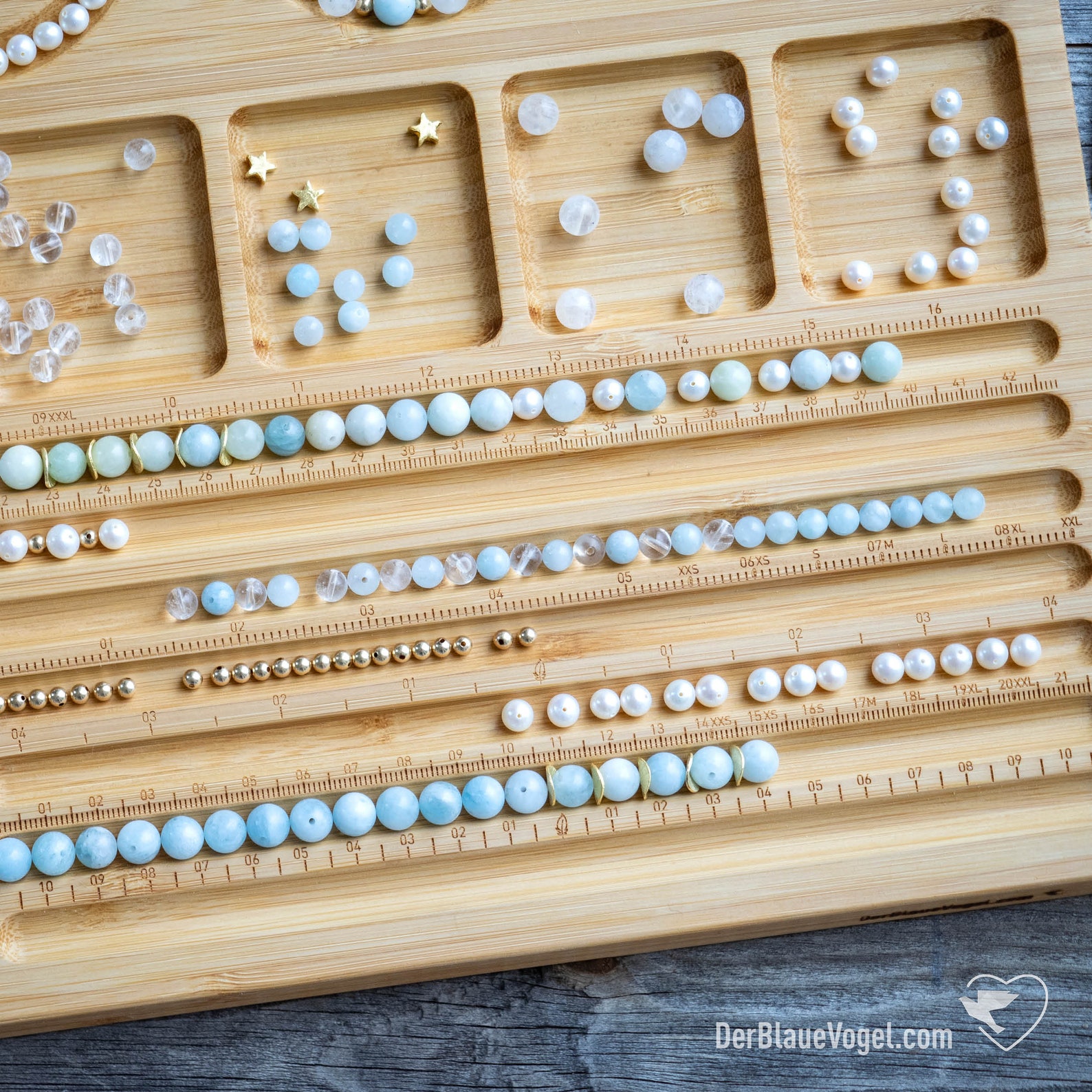 Planche à Perles Pour Création De Bijoux - 8 Rainures De Tailles, Mesure En Pouces, Rangement Pratique