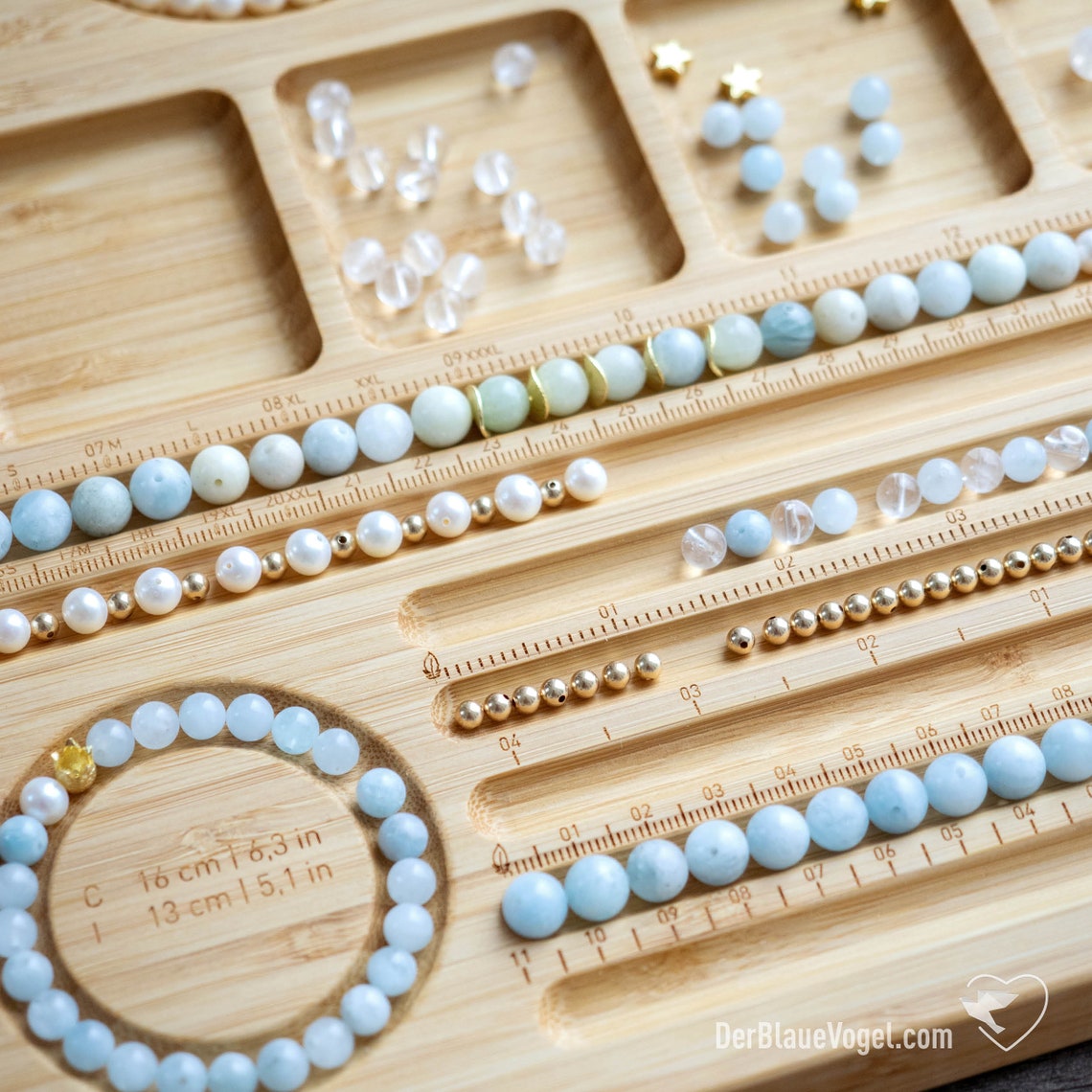 Bracelet beadboard 4 made of wood with curtain grooves for Etsy