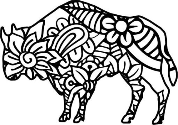 Download Buffalo zentangle svg file for cricut mandala animal cut ...