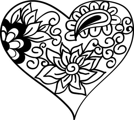 Download Heart zentangle svg file for cricut mandala heart cut file ...