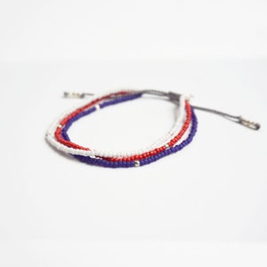 American flag handmade beaded bracelet, minimal bracelet, USA flag bracelet image 2