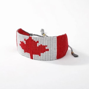 Handgjort armband med kanadensisk flagga, armband med kanadensisk flagga (stort)