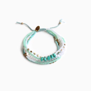 Handmade layered adjustable Turquoise bracelet image 2