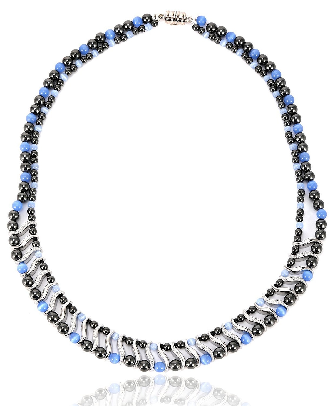 Elegant Womens Hematite Therapy Necklace With Healing Etsy