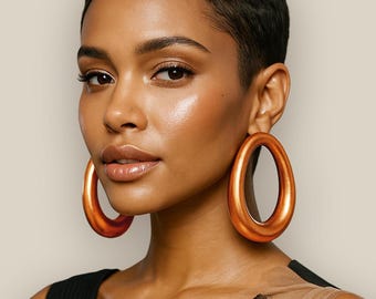 Rose Gold Big Hoop Earrings: Bold Bohemian Statement African Jewelry