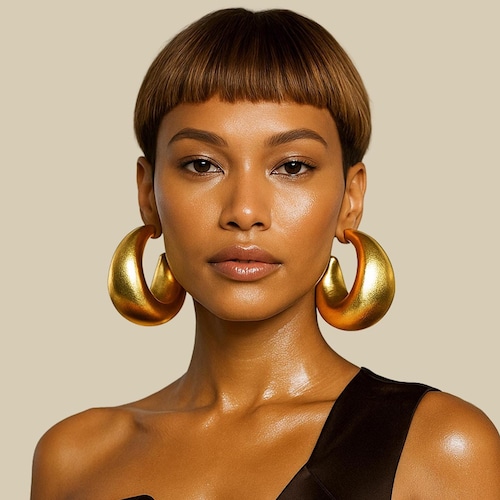 Large Gold Statement Hoop Earrings: Bohemian African Bold Oversized jewelry