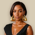 Gold Geometric Big Hoop Earrings: Chunky Bohemian Bold African Statement Jewelry product logo