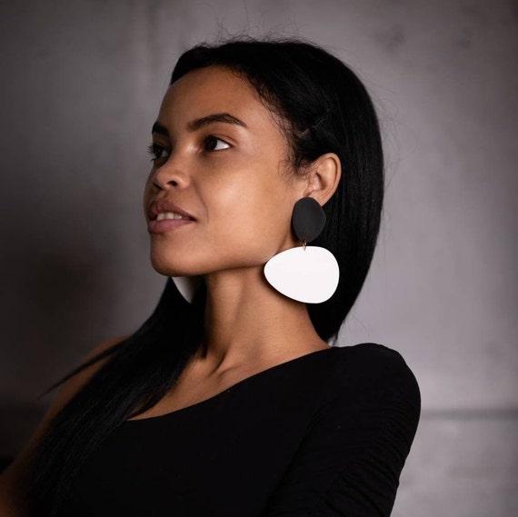 Oval Hoop Earrings with Large White Balls – Hooks and Luxe