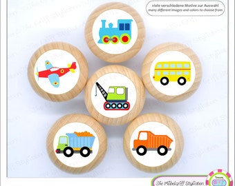 6 door knobs vehicles bus car truck crane drawer pulls nursery boys decration wrap chest solid furniture handles cabinet doorknobs