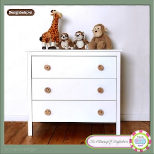 1x Pomo de cajón de madera para muebles, pomo grande con forma de animal, tirador para habitación infantil, natural, 50 mm, tirador con forma de animal grabado a láser, pomo de puerta infantil