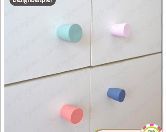 1 mini small wooden door knob matte plain wood wooden beech pink light blue grey sugar white solid furniture handle drawer cabinet
