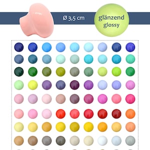 Door knob drawer pull plain wood wooden beech solid furniture handle cabinet children's room pink white glossy blue red yellow brown gold