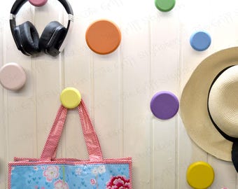 Headphone hat wallhanger hallway wardrobe hook JUMBO KNOBS big wall 6-12 cm hanging storage wood knobs wooden beech coat circle nursery