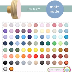 JUMBO KNOBS Möbelknauf Möbelknopf matt 6-12 cm groß XL mint Vintage Shabby Look Holz Knauf Holz Buche handbemalt Made in Germany Möbelgriff