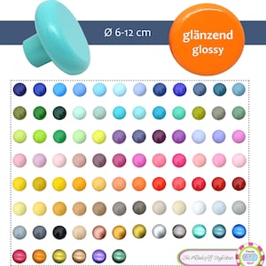 Möbelgriffe rund  6-12 cm XL JUMBO KNOBS Möbelknopf Möbelknauf groß Holz handbemalt uni Buche einfarbig Made in Germany Kinderzimmer bunt