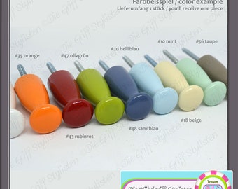 Wandhaken Gardrobenhaken Holz uni glänzend mint beige Kleiderhaken zur direkten Wandbefestigung handbemalt einfarbig MADE IN GERMANY