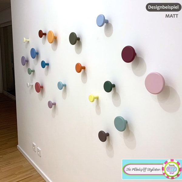 1 pc Wardrobe hook JUMBO KNOBS XL big wall 6-12 cm hangers hanging storage plain wood knobs wooden beech coat corridor circle round nursery