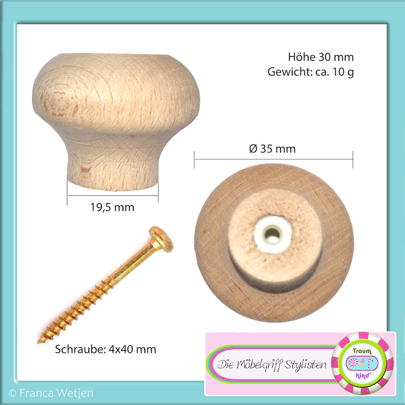 B Ware 1x Furniture knob wood colorful girl pink pink rainbow crown owl cloud horse heart hand painted dresmock handle furniture handle handy round