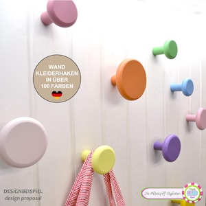 Kleiderhaken Garderobe - Kleiderhaken  Wand - Wandhaken Holz  - Garderobenhaken rund - JUMBO KNOBS matte Wand Haken Holz - 1 Stück