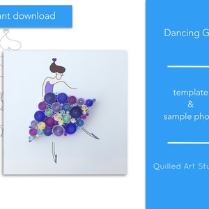 Template of the Dancing Girl paper quilling artwork