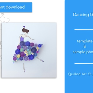 Template of the Dancing Girl paper quilling artwork