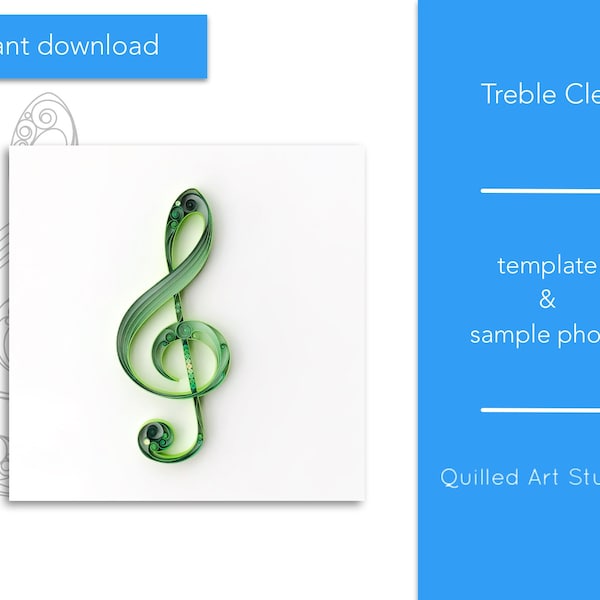 Template of Treble Clef paper quilling artwork