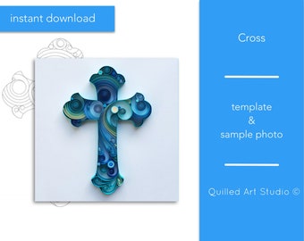 Template of the Cross paper quilling artwork