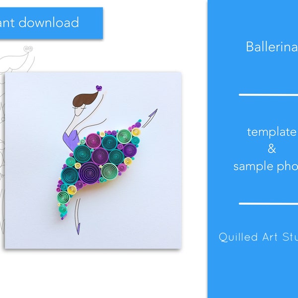 Vorlage des Ballerina Papier Quilling Kunstwerks