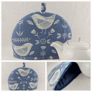 Tea Cosy Narvik Scandi Birds By Fryetts. Orange, Ochre. Seafoam Or Grey Small or Medium Tea Cozy For Teapot image 7