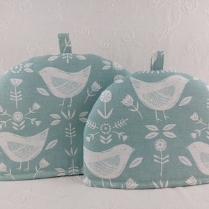 Tea Cosy Narvik Scandi Birds By Fryetts. Orange, Ochre. Seafoam Or Grey Small or Medium Tea Cozy For Teapot image 4