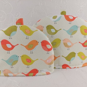 Scandi Birds Tea Cosy in Small, Medium and Large sizes.