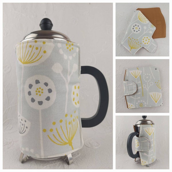 Cafetiere Cosy Wrap Coffee Pot Warmer. Grey Scandi Bergen. 1L and 1.5L French Press Cosies.