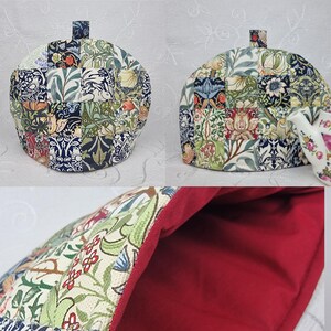Tea Cosy, 2 Cup Unique Teapot Cover, 8 William Morris designs, handmade quilted patchwork cozy gift. image 6