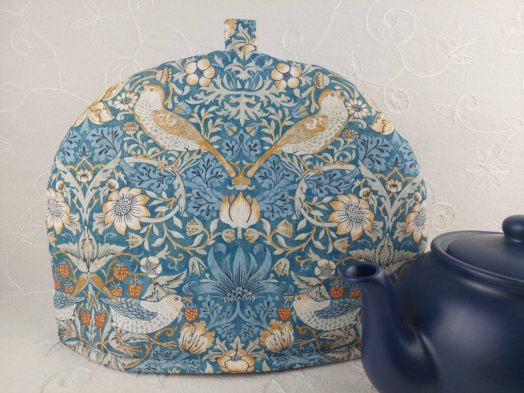 William Morris Tea Cosy Strawberry Thief Tea Cozy in Denim Etsy