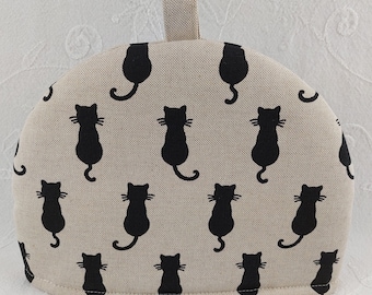 Tea Cosy, Black Cats Fabric Two Cup Teapot Cozy Cover