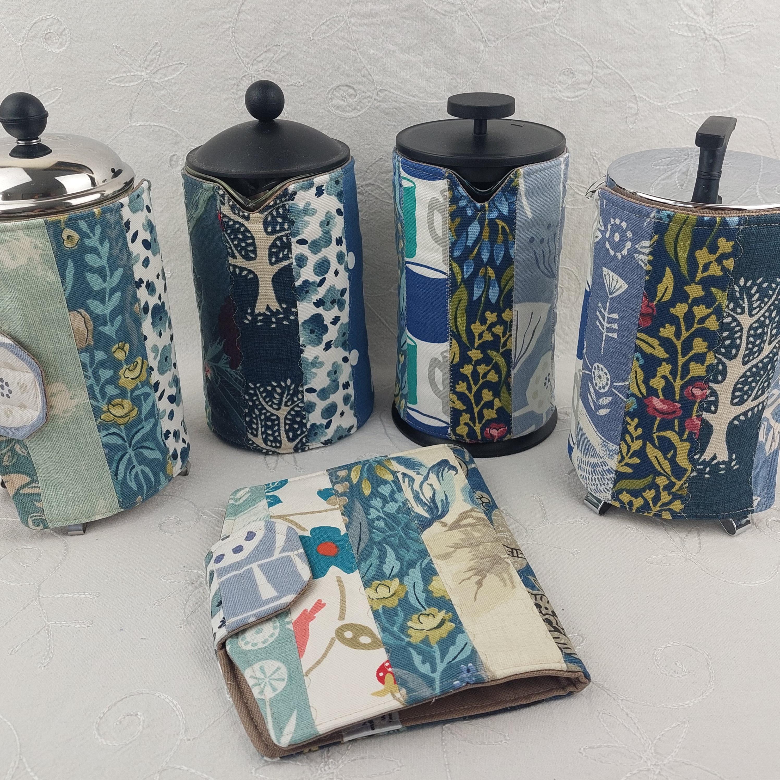 Patchwork French Press Cozy 1L Cafetiere Jacket, Eco-Friendly Gift