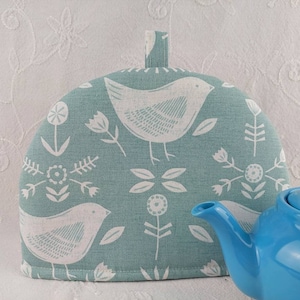 Tea Cosy Narvik Scandi Birds By Fryetts. Orange, Ochre. Seafoam Or Grey Small or Medium Tea Cozy For Teapot image 8