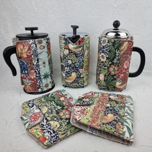 William Morris Patchwork Cafetiere Cosy, French Press Coffee Pot Cover