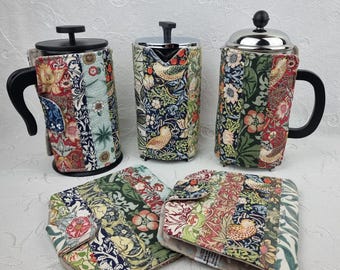 William Morris Patchwork Cafetiere Cosy, French Press Coffee Pot Cover