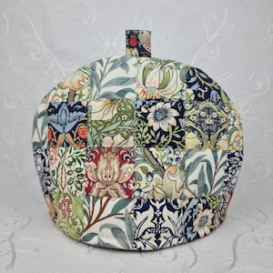 Tea Cosy, 2 Cup Unique Teapot Cover, 8 William Morris designs, handmade quilted patchwork cozy gift. image 4