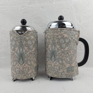 William Morris Coffee Cosy, French Press Cover, Snakeshead Fabric