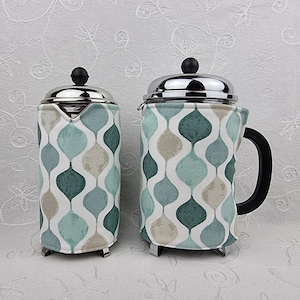 French Press Coffee Cozy: Teal Cafetiere Coffee Pot Cover