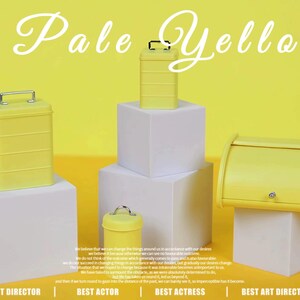 4色 - 1/6 ドールハウス ミニチュア 紅茶、コーヒー、小麦粉、砂糖保存缶、パン箱セット ステッカー付き: ブルー / アイボリー / ピンク / イエロー #mnw44 画像 9