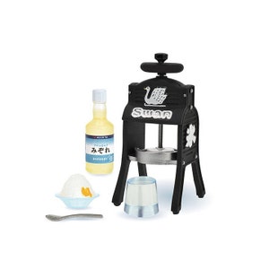 1/12 1/6 Dollhouse Miniature Replica Japanese Retro / Kyorochan Bear Ice Shaver / Shaved Ice  / Syrup: Black / White / Blue / Yellow #kel