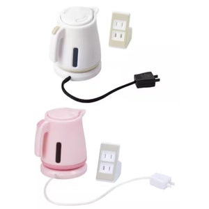 1/12 1/6 Dollhouse Miniature Electric Kettle: Pink / White / Multi-socket Extension Lead