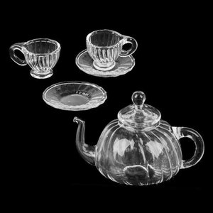 1/6 Dollhouse Miniature Real Hand-blown Glass Pumpkin Teapot / Teacup / Saucer // Inbox us for bulk orders