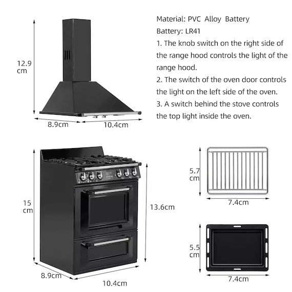 7色 - 1/6 ドールハウス ミニチュア SMEG メタル キッチン クック 